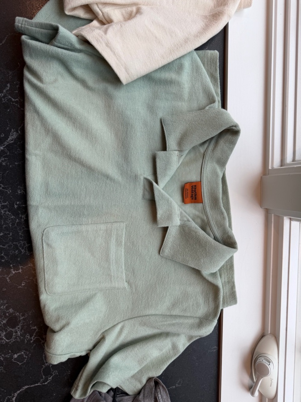 Rhythm. Pale Mint Green Polo Shirt